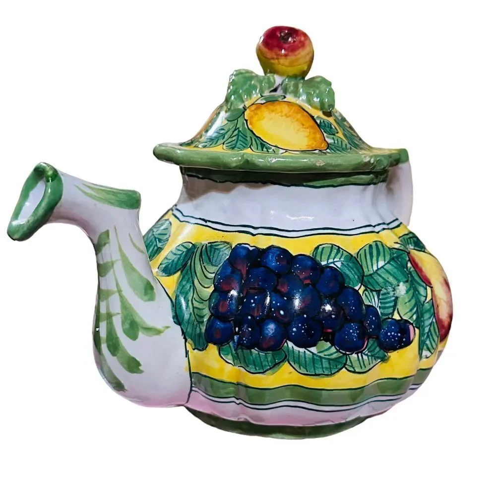 Vintage Ravello Hand Painted Italian Ceramic Teapot 